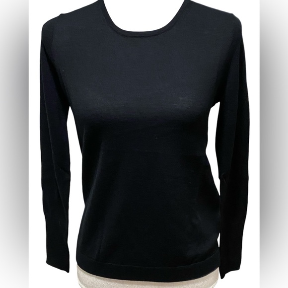 NWT J. Crew Halle Crewneck Black Merino Wool Sweater Size XS - Picture 3 of 13